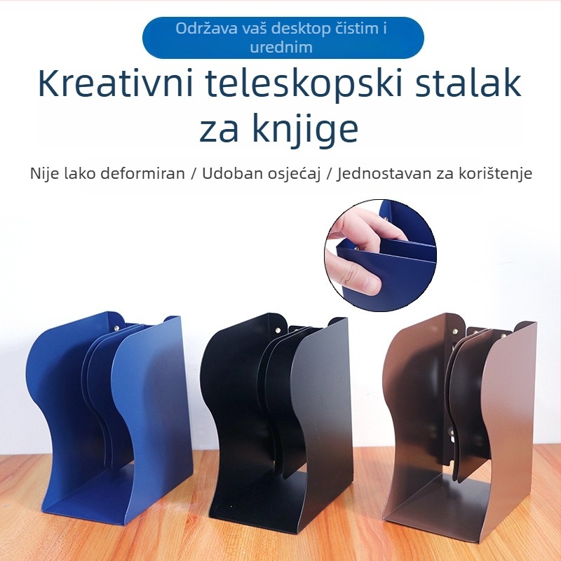 Metalni sklopivi držač za knjige J0103 – prilagodljiv, za stol, 1 kg, 24 kom./pakiranje