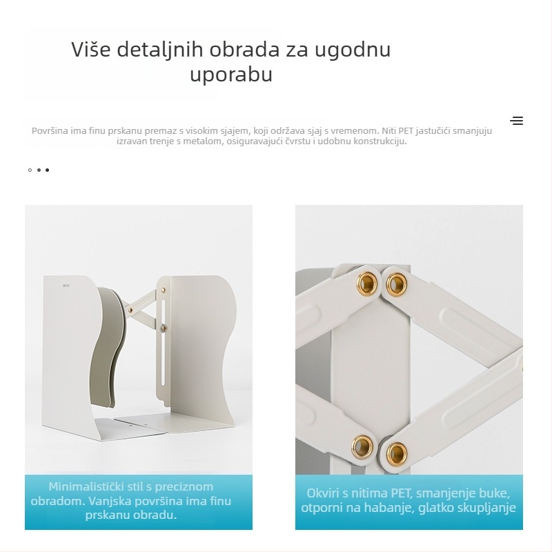 Izvlačni metalni stalak za knjige 78631 za stolnu upotrebu, sklopiv, za učenike