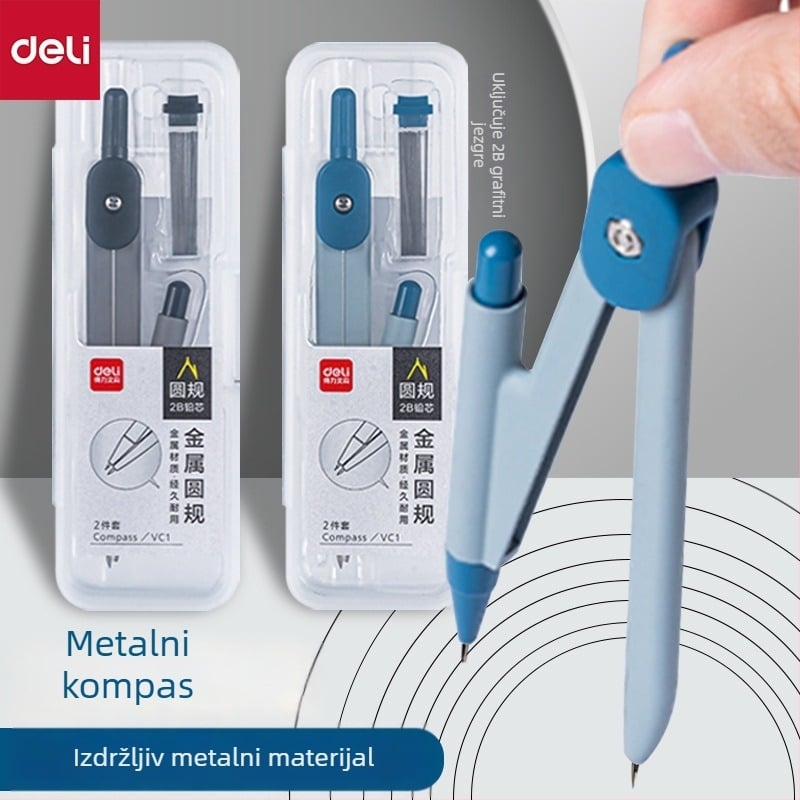 Deli VC1 metalni kružilo, 2-dijelni set, 0,5 mm grafitno jezgro