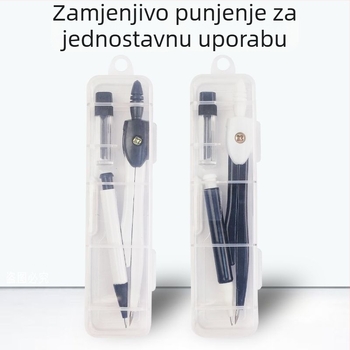 Dva seta kompas za učenje – alati za crtanje i mjerenje, metalna konstrukcija, standardne specifikacije, standardno pakiranje