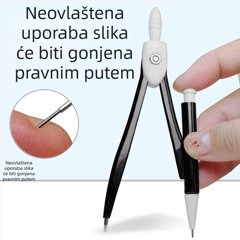 Dva seta kompas za učenje – alati za crtanje i mjerenje, metalna konstrukcija, standardne specifikacije, standardno pakiranje