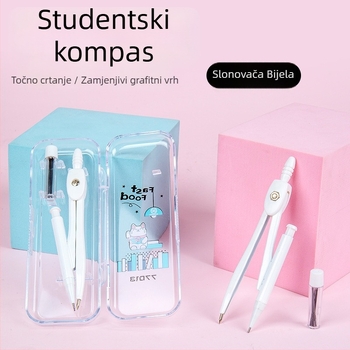 Metalni set kompas za učenike – višenamjenski geometrijski alati za crtanje, model 77013; dimenzije 12,5×4,5 cm; pakiranje 1/12/360