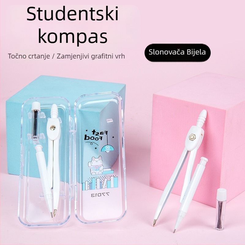 Metalni set kompas za učenike – višenamjenski geometrijski alati za crtanje, model 77013; dimenzije 12,5×4,5 cm; pakiranje 1/12/360