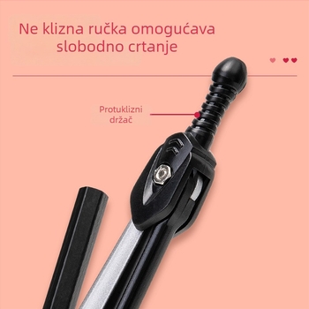 Kružni pribor za crtanje s goniometrom, metalni alat za inženjersko crtanje, model 8644