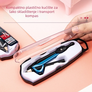 Kružni pribor za crtanje s goniometrom, metalni alat za inženjersko crtanje, model 8644