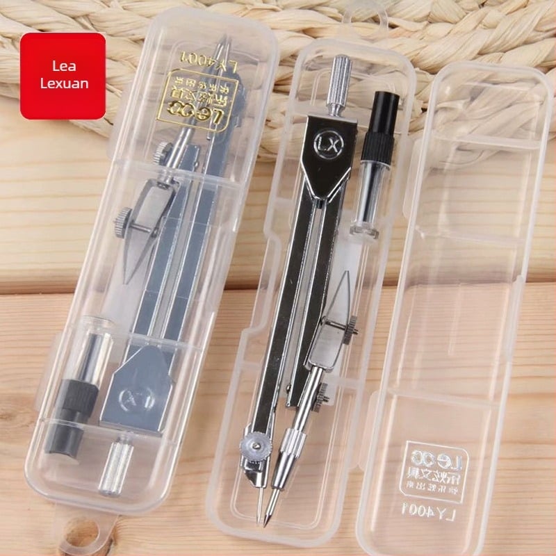 Metalen kompas Le Xuan 4001 za crtanje, uz dodatnu opremu i grafitne olovke