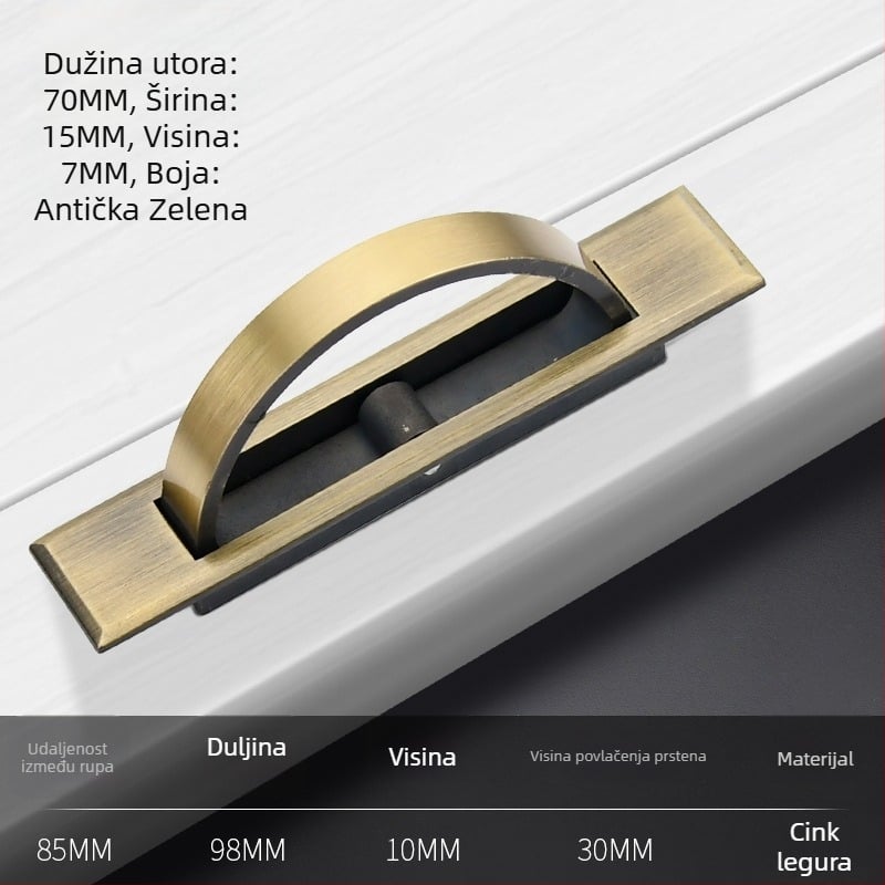 Tatami ručka za krevet — cinkova legura, elektroplatiranje, model 505, moderni minimalistički stil