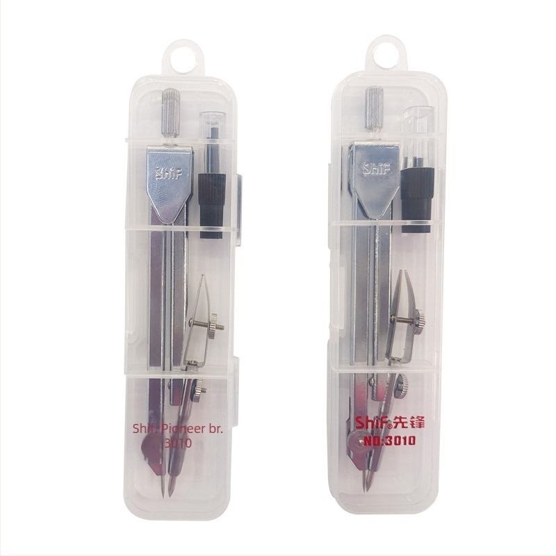 Kovinski kompasni set za učenike – geometrijsko crtanje i inženjerska praksa, uključuje kompas i grafitne olovke, model XF3010, 24 komada u kutiji