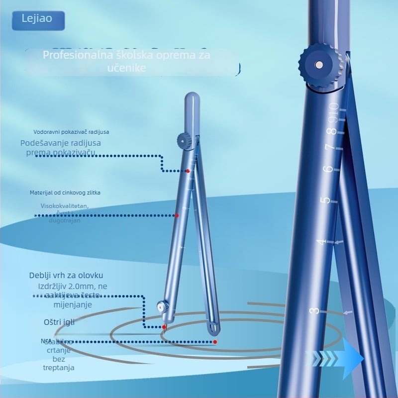 Kompas u obliku olovke s digitalnim zaslonom za ispite — Lejiao Jy-66-6, cinkova legura