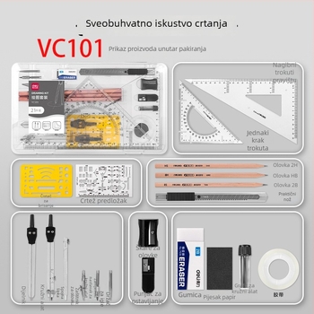 Deli Šestar za inženjersko crtanje, Plastična kućišta, Model 72156