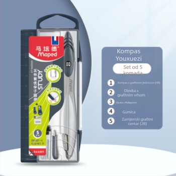 Maped 5-dijelni set kompasa za crtanje, metalna konstrukcija, model 194505CH