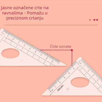 Deli 72151 osmeročlani set kompasa za učenike, alati za crtanje, od cinkovog legura i PS plastike