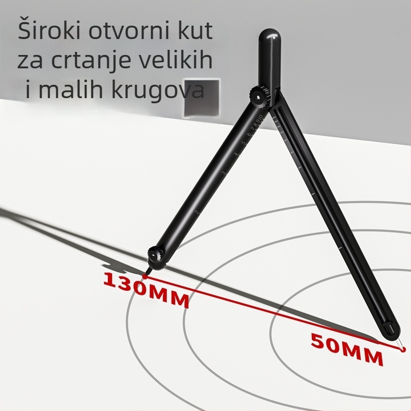 Kovinski kružni alat u obliku olovke, s digitalnim zaslonom i integriranim setom ravnala za crtanje — Lejiao Jy-66-6, cinkova legura