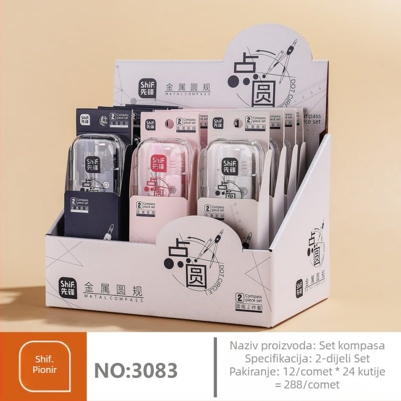 Pioneer 3083 Plastični kompas set - 7-dijelni