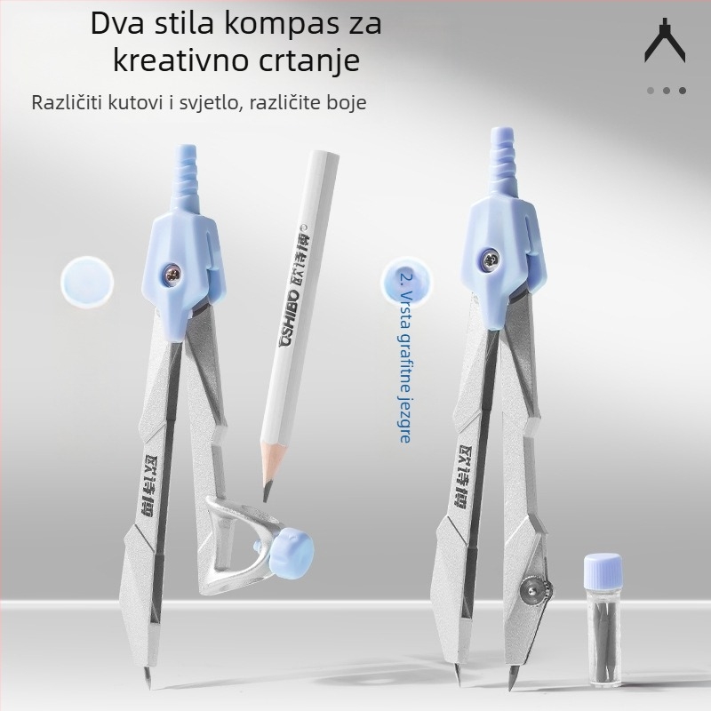 Set kompas i ravnalo za učenike, plastični, 10-dijelni set, marka Good