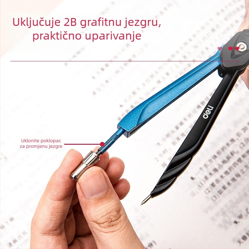 Deli 8645 set šestarova — metal, model 8645, paket 1 set