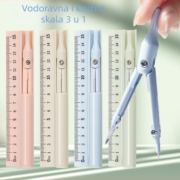 Tri u jednom: šestar i pravilo – plastični alat za crtanje, model Jy-8954-2, brend Little Fish