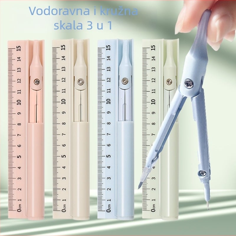 Tri u jednom: šestar i pravilo – plastični alat za crtanje, model Jy-8954-2, brend Little Fish