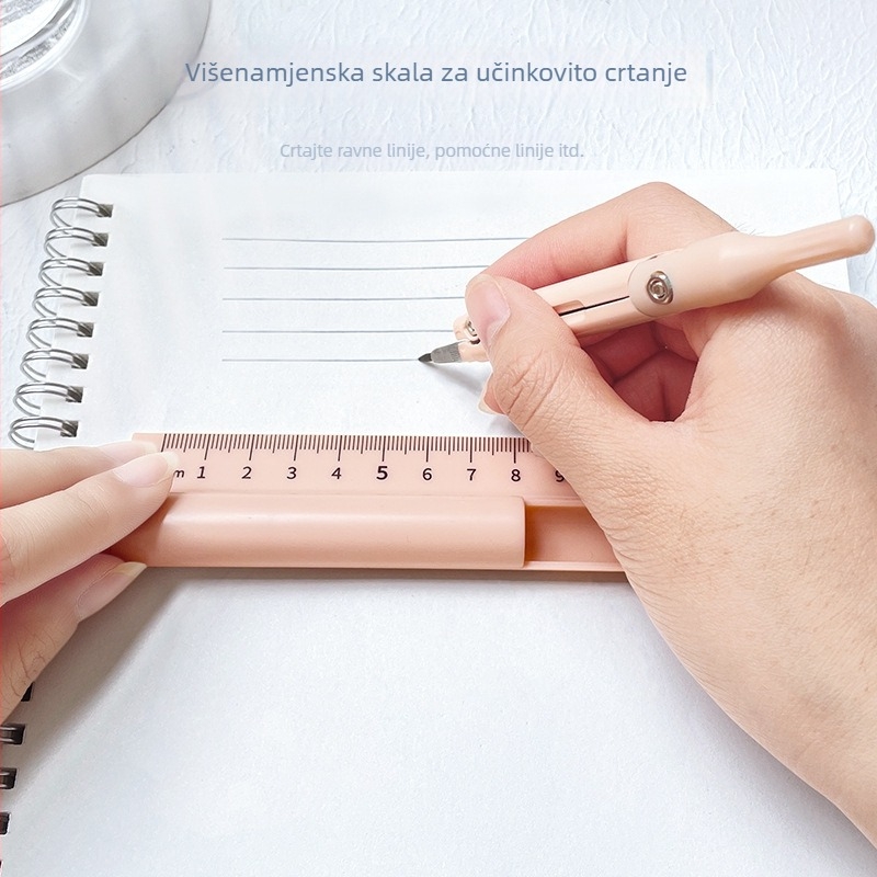 Tri u jednom: šestar i pravilo – plastični alat za crtanje, model Jy-8954-2, brend Little Fish