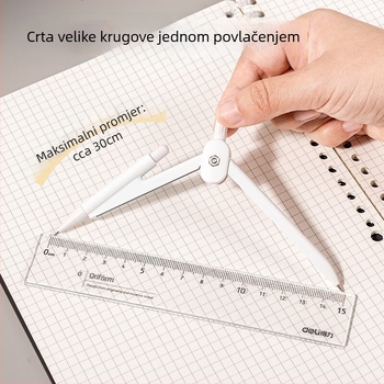 Deli VC211 metalni set za crtanje s kompasom, 8 dijelova