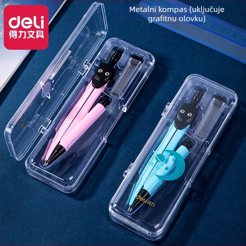 Deli 72154 metalni kompas za učenike, u kutiji