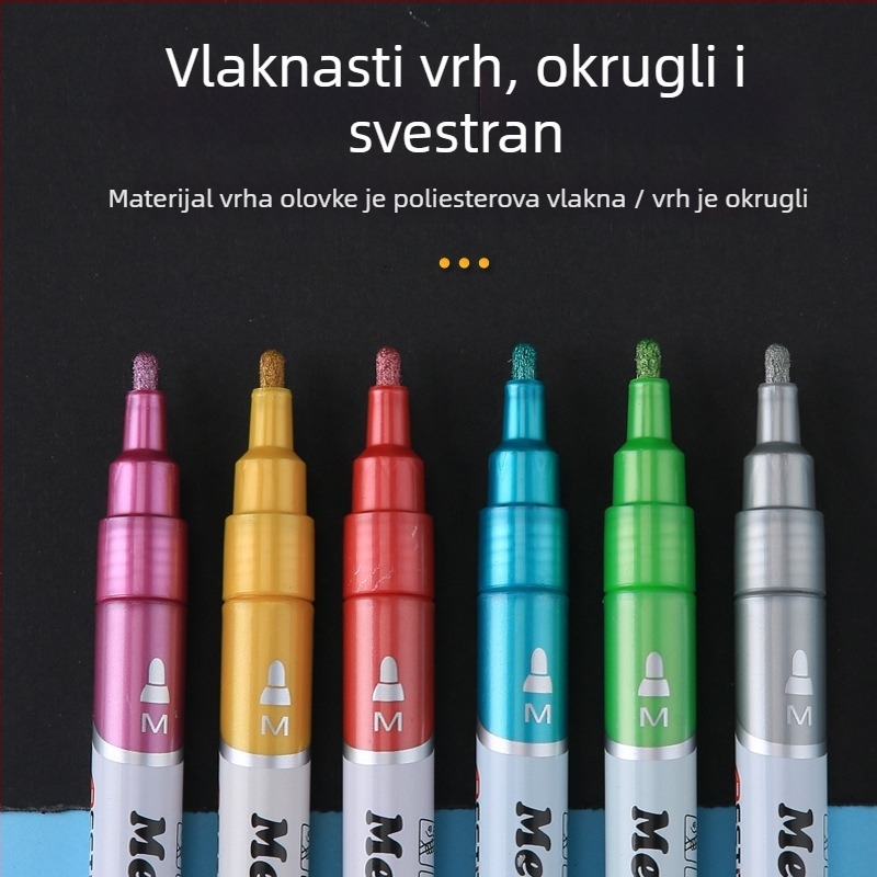 Marker s metalnim perliranim završetkom, vodom temeljeni akrilni marker; keramički marker; istakivač