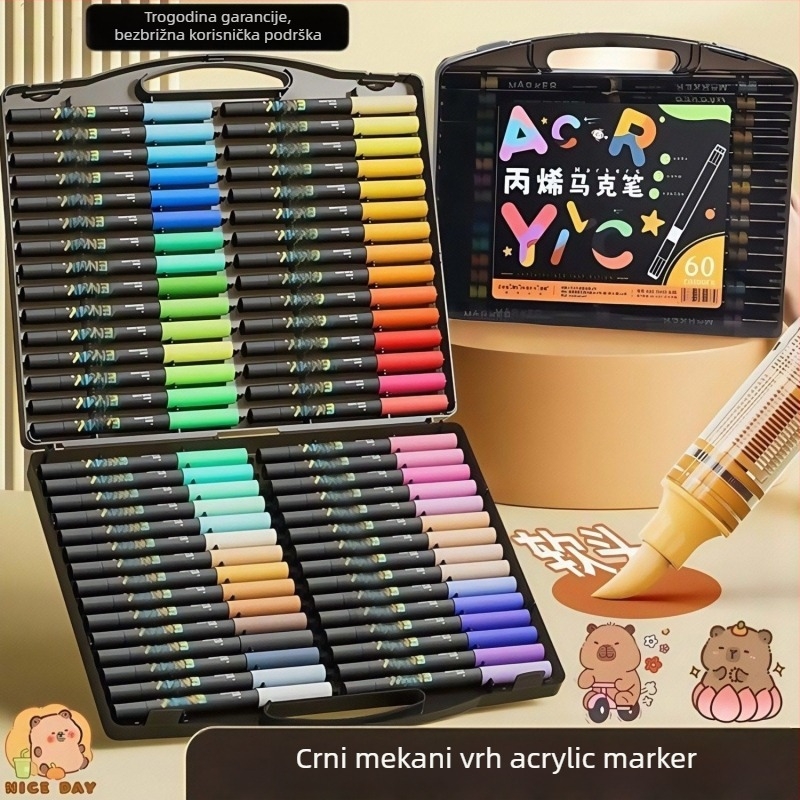 Akrilni marker za učenike i vrtić – ispran vodom, neprozirni marker boje