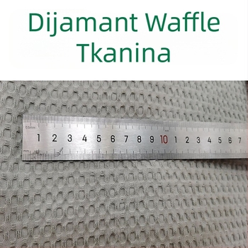 Vaflasta pamučna tkanina — 100% pamuk, pređeno bojenje, geometrijski žakard s mrežastim uzorkom, pogodna za posteljinu, jastuke i deke, jesen–zima