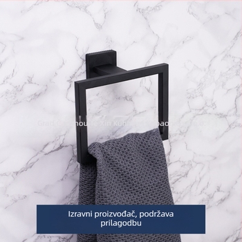 Prsten za ručnike od nehrđajućeg čelika 304, bez bušenja, na zid, kružni ili kvadratni oblik, kupaonica