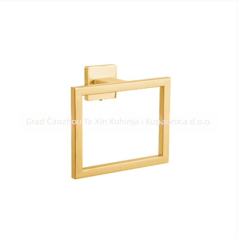 Prsten za ručnike od nehrđajućeg čelika 304, bez bušenja, na zid, kružni ili kvadratni oblik, kupaonica