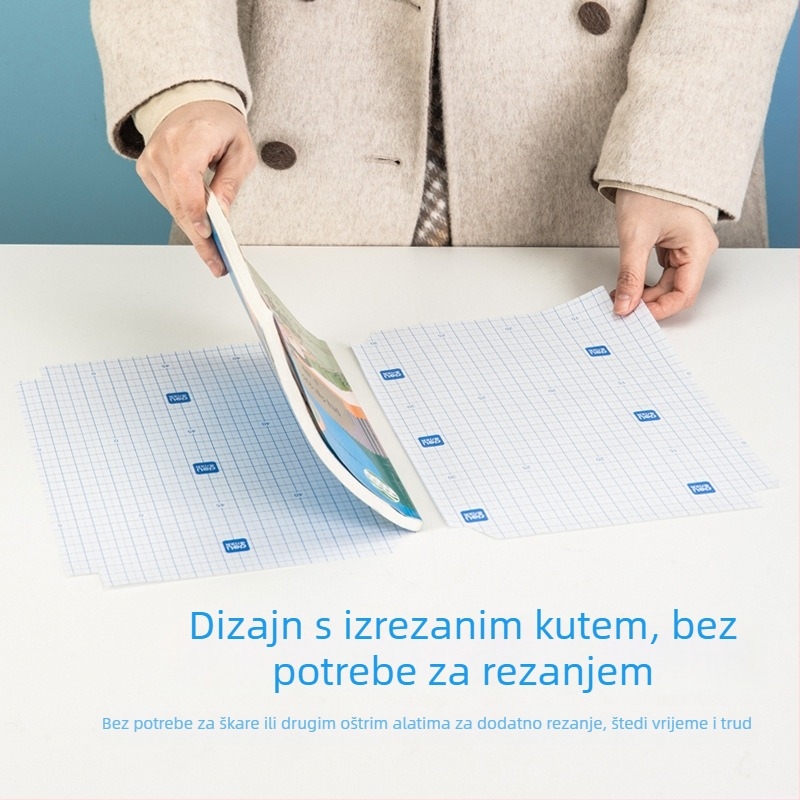 Deli 70593 Paket od 20 listova folije za omatanje knjiga, za razrede 3–6, vodootporan, mat tekstura, zaštitni omot za udžbenik