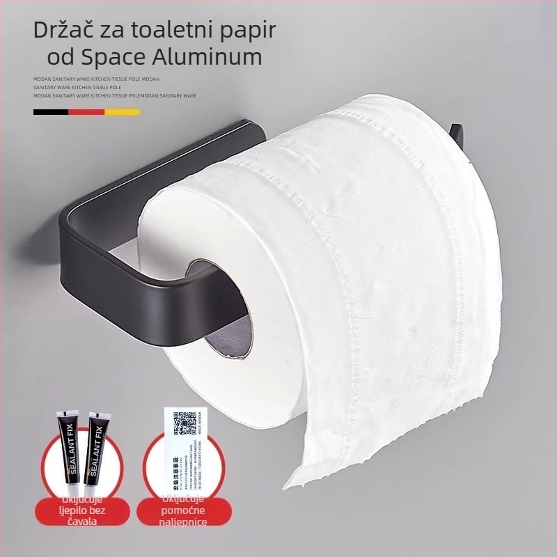 Držač za ručnike s jednim šipkom — bez bušenja, aluminijski spoj, oksidirani premaz, nosivost 30 kg, nordični moderni stil