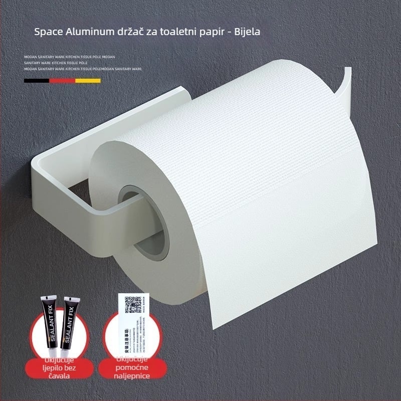 Držač za ručnike s jednim šipkom — bez bušenja, aluminijski spoj, oksidirani premaz, nosivost 30 kg, nordični moderni stil