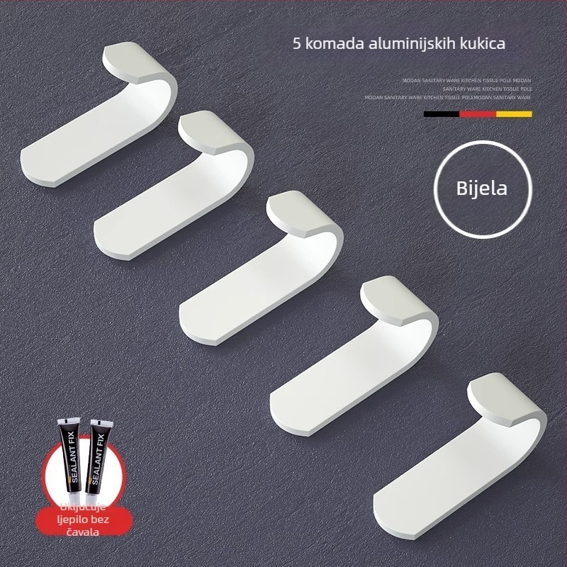 Držač za ručnike s jednim šipkom — bez bušenja, aluminijski spoj, oksidirani premaz, nosivost 30 kg, nordični moderni stil