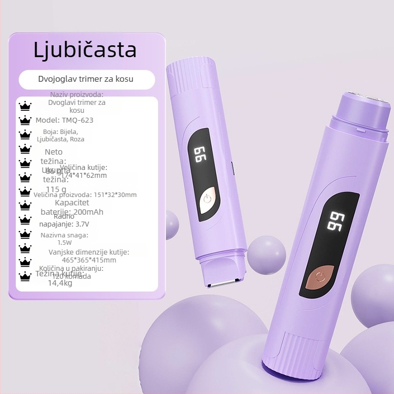 TMQ-623 Električni brijač i uklanjanje dlaka s dijamantnom oštricom, USB punjivo, mokro i suho, za cijelo tijelo