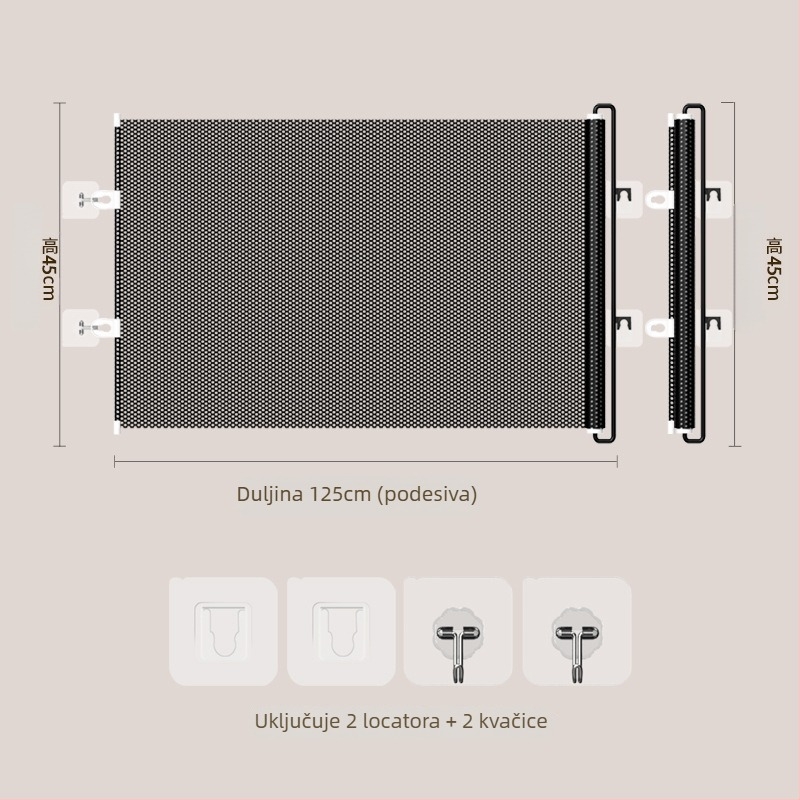 Jun Chang PVC Proširiva ograda za kućne ljubimce L3939 — barijera protiv bijega mačke, ulazna i izlazna vrata, mačja vrata