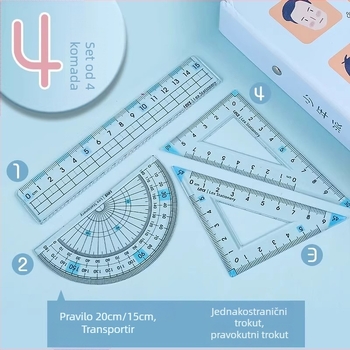 Centimetarska ravnala – Zaštita vida od kratkovidnosti, dvostruka mjerna skala, prozirno, plastično, za učenike