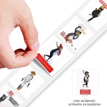 Paket naljepnica s pingvinima emotikonima, 500 komada, 14 listova, 50 g, tisak