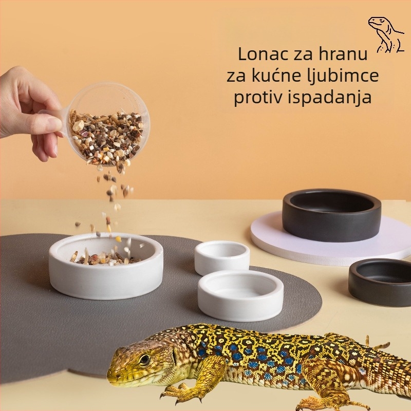 Keramička posuda za hranu guštera s dizajnom protiv bijega, okrugla posuda s visokim rubom, podrijetlo Čaozhou Guangdong