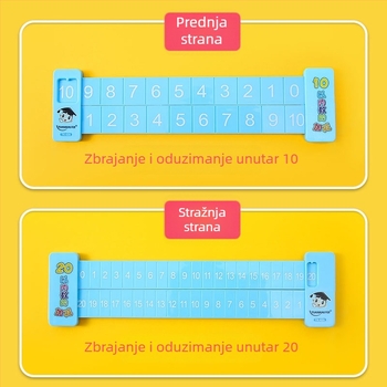 Yiyou plastično dvostrano dječje matematičko ravnalo za dekompoziciju brojeva, prvi razred, zbrajanje i oduzimanje do 10 i 20
