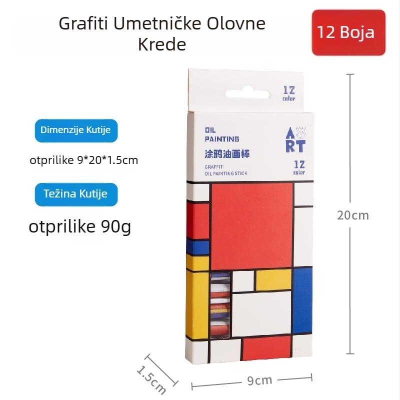 Set za djecu: 12 boja maslenih pastelnih štapića, voskaste bojice, bojice i akvarelni markeri - MEI KE M5031, osnovne umjetničke potrepštine