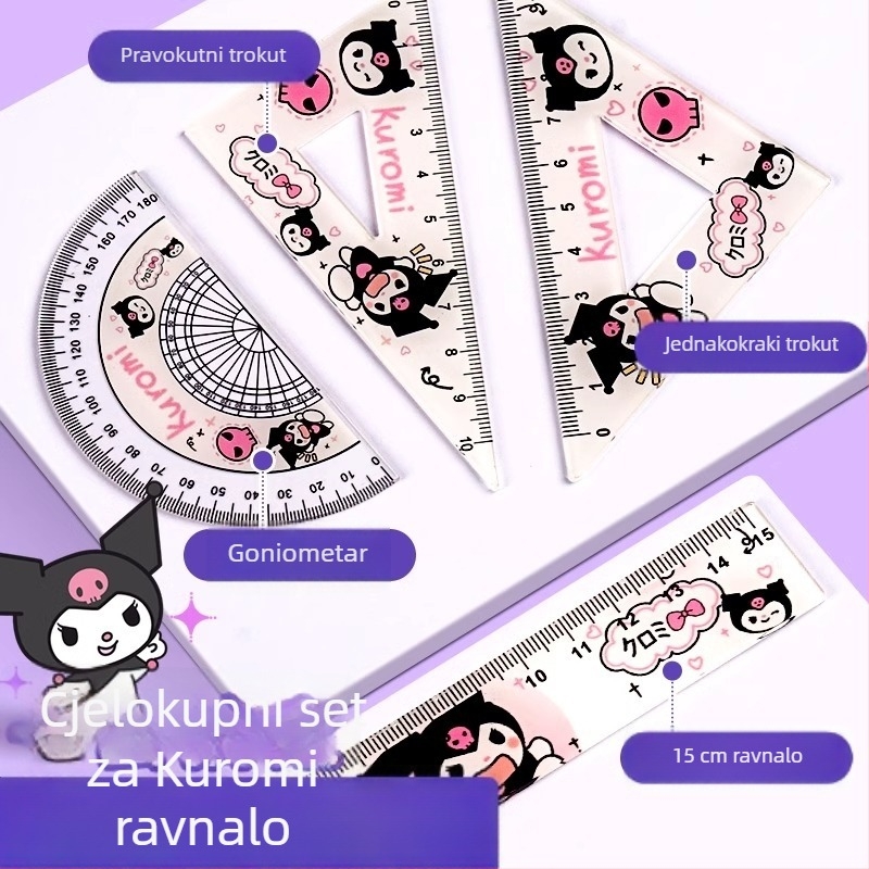 Li cao KBX306B plastični set ravnala s centimetarskom skalom, idealan poklon za rođendan i maturu