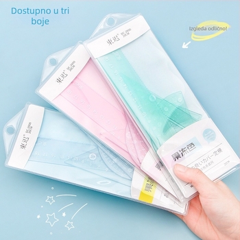 Plastični set za crtanje s ravnalom, trokutom i kutomjerom – Fire Waugh model 2800, 53 g