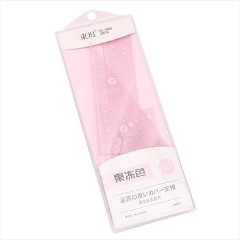 Plastični set za crtanje s ravnalom, trokutom i kutomjerom – Fire Waugh model 2800, 53 g