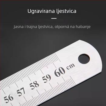 Friendly GBCI Višenamjensko čelično ravnalo za nastavu, debelo centimetarsko ravnalo za crtanje i mjerenje