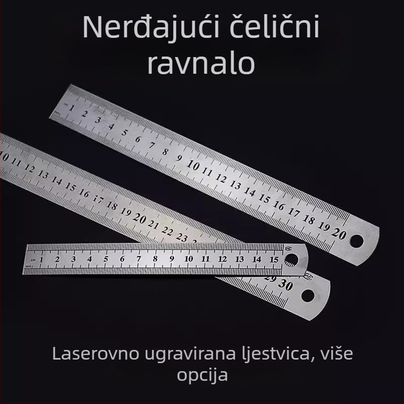 Friendly GBCI Višenamjensko čelično ravnalo za nastavu, debelo centimetarsko ravnalo za crtanje i mjerenje