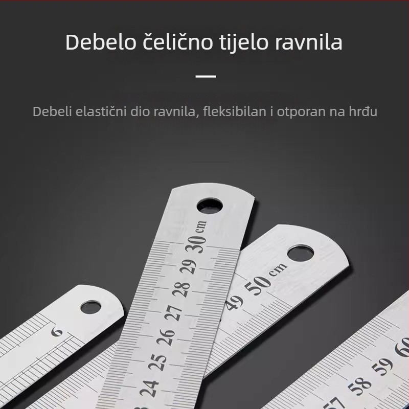 Friendly GBCI Višenamjensko čelično ravnalo za nastavu, debelo centimetarsko ravnalo za crtanje i mjerenje