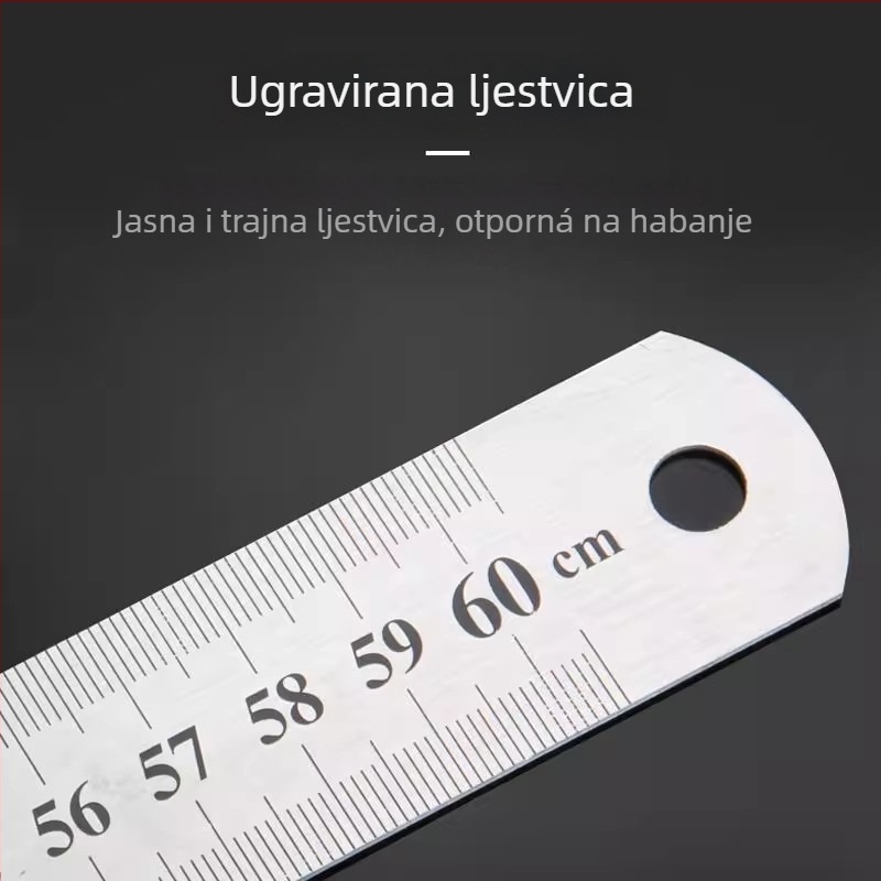 Friendly GBCI Višenamjensko čelično ravnalo za nastavu, debelo centimetarsko ravnalo za crtanje i mjerenje
