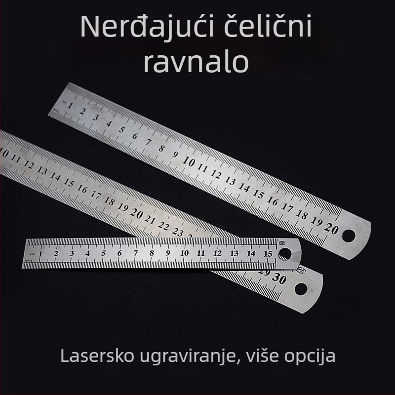 Friendly GBCI Višenamjensko čelično ravnalo za nastavu, debelo centimetarsko ravnalo za crtanje i mjerenje