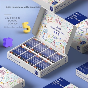 Enmi Fxa-hcq1501 Vosakene bojice za nastavu crtanja, kutija s 40 komada, sigurne i izbrisive, kutija od tvrdog kartona